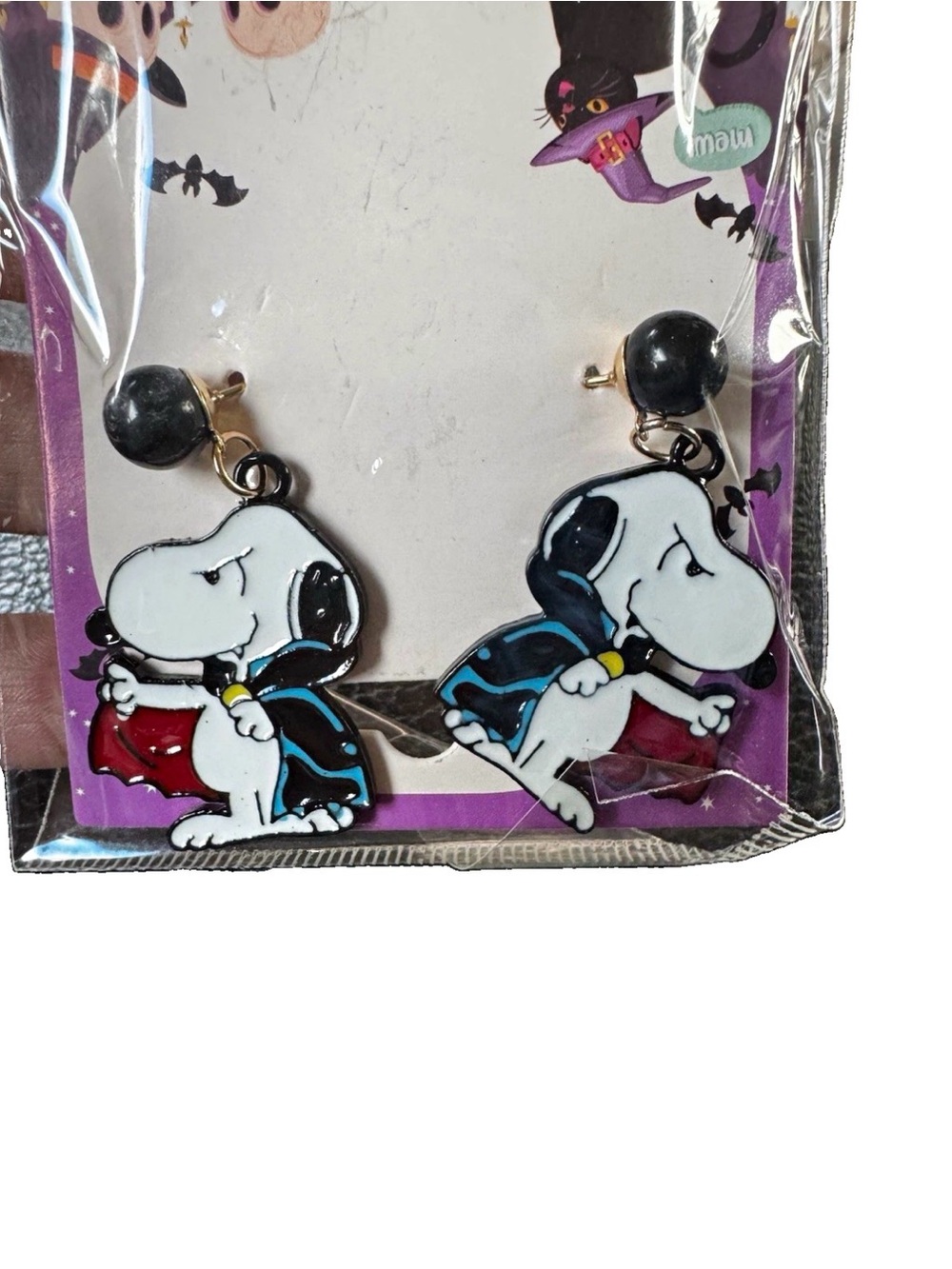 Halloween Vampire Earrings - Black & White